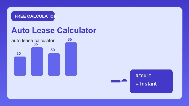 Auto Lease Calculator — step-by-step calculator workflow and results (CalcHubly infographic)