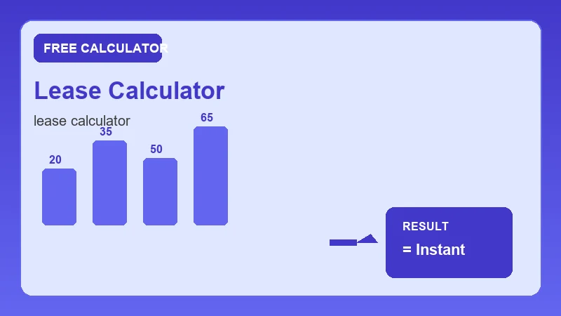 Lease Calculator — step-by-step calculator workflow and results (CalcHubly infographic)