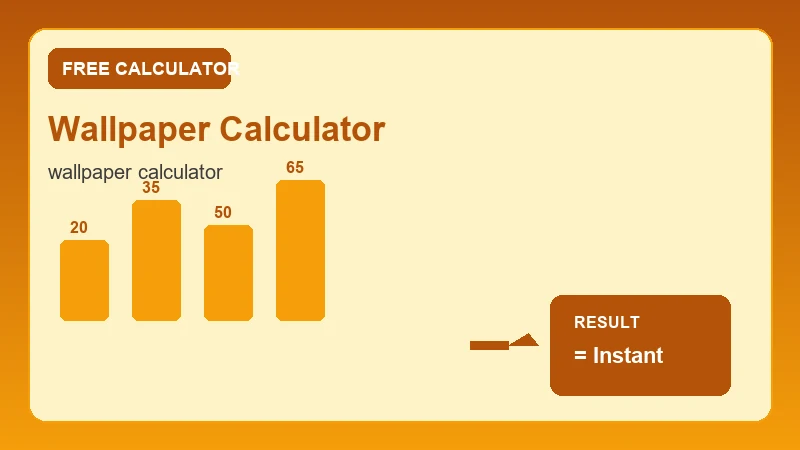 Wallpaper Calculator — material volume diagram and cubic yard estimate (CalcHubly infographic)