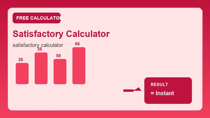 Satisfactory Calculator — grade scale and academic score breakdown (CalcHubly infographic)