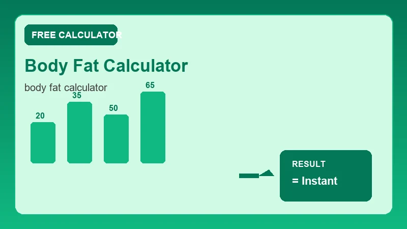 Body Fat Calculator — health metrics chart and wellness results (CalcHubly infographic)