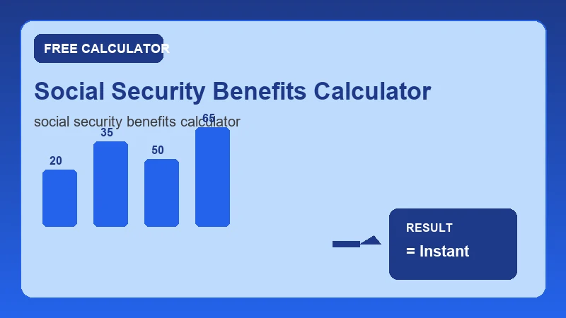 Social Security Benefits Calculator — step-by-step calculator workflow and results (CalcHubly infographic)