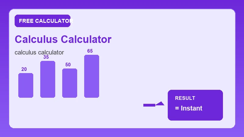 Calculus Calculator — math formula workflow and calculated answer (CalcHubly infographic)