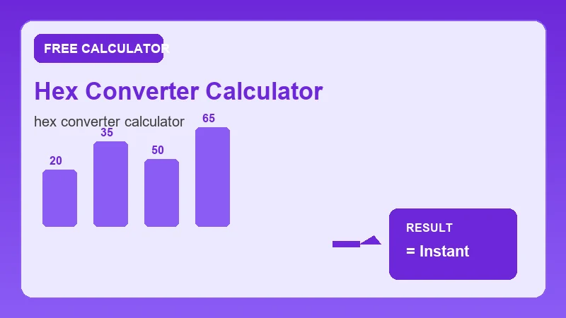 Hex Converter Calculator — math formula workflow and calculated answer (CalcHubly infographic)