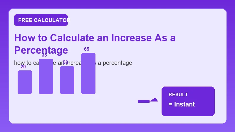 How To Calculate An Increase As A Percentage — math formula workflow and calculated answer (CalcHubly infographic)
