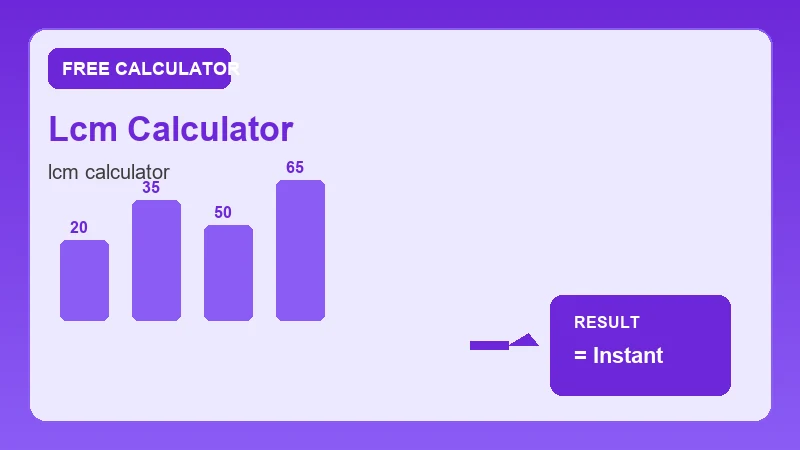 Lcm Calculator — math formula workflow and calculated answer (CalcHubly infographic)