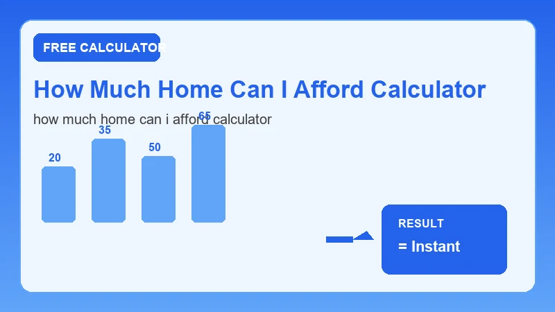 How Much Home Can I Afford Calculator — step-by-step calculator workflow and results (CalcHubly infographic)