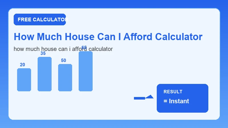How Much House Can I Afford Calculator — step-by-step calculator workflow and results (CalcHubly infographic)