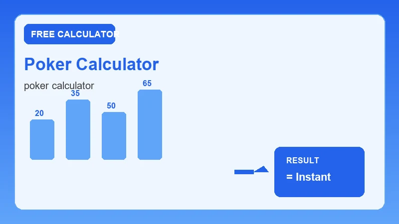 Poker Calculator — step-by-step calculator workflow and results (CalcHubly infographic)