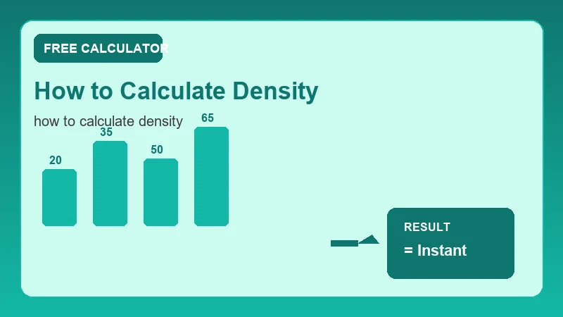 How To Calculate Density — step-by-step calculator workflow and results (CalcHubly infographic)